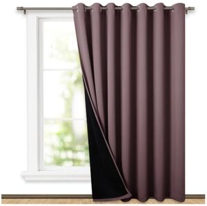 Luxurious Room Divider Blackout Curtain in Mauve and Black